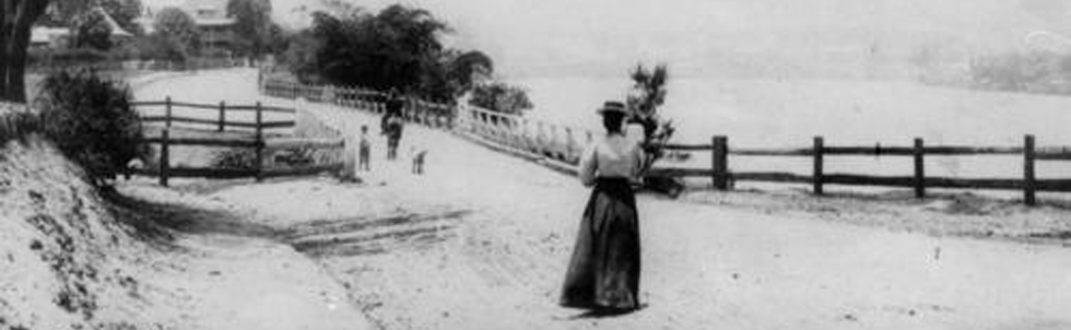 A walk on River Road (now Coronation Drive) at Milton, in 1902