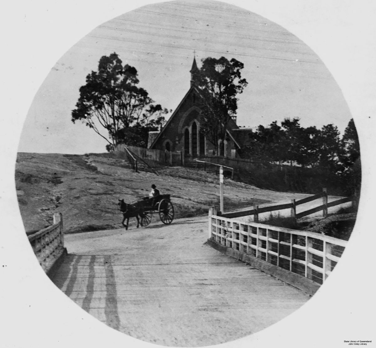 View of Burns Road, Toowong, Brisbane at the intersection of High Street.